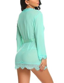 Women Sexy Lingerie Lace Robe Dress Babydoll Nightdress Sleepwear Kimono Shirt
