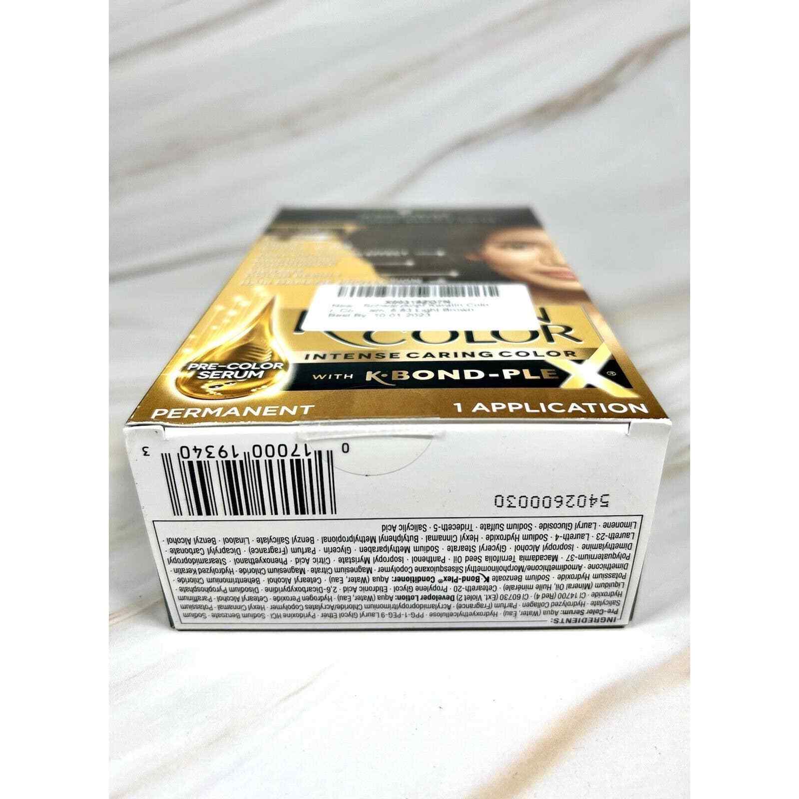SCHWARZKOPF Keratin Hair Color Permanent Dye Light Brown 6.88