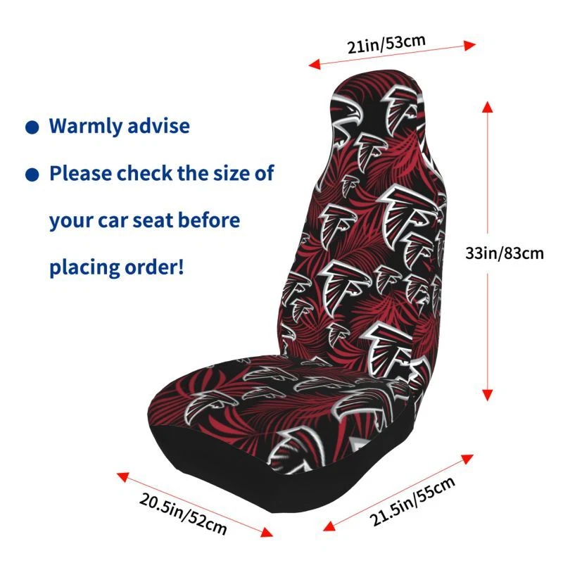 2pcs Atlanta Falcons Elastic Car Seat Covers Printed Seat Cover Universal