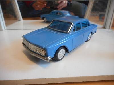 Tinplated Clover Toy Volvo 140 in Blue (Made in Korea)