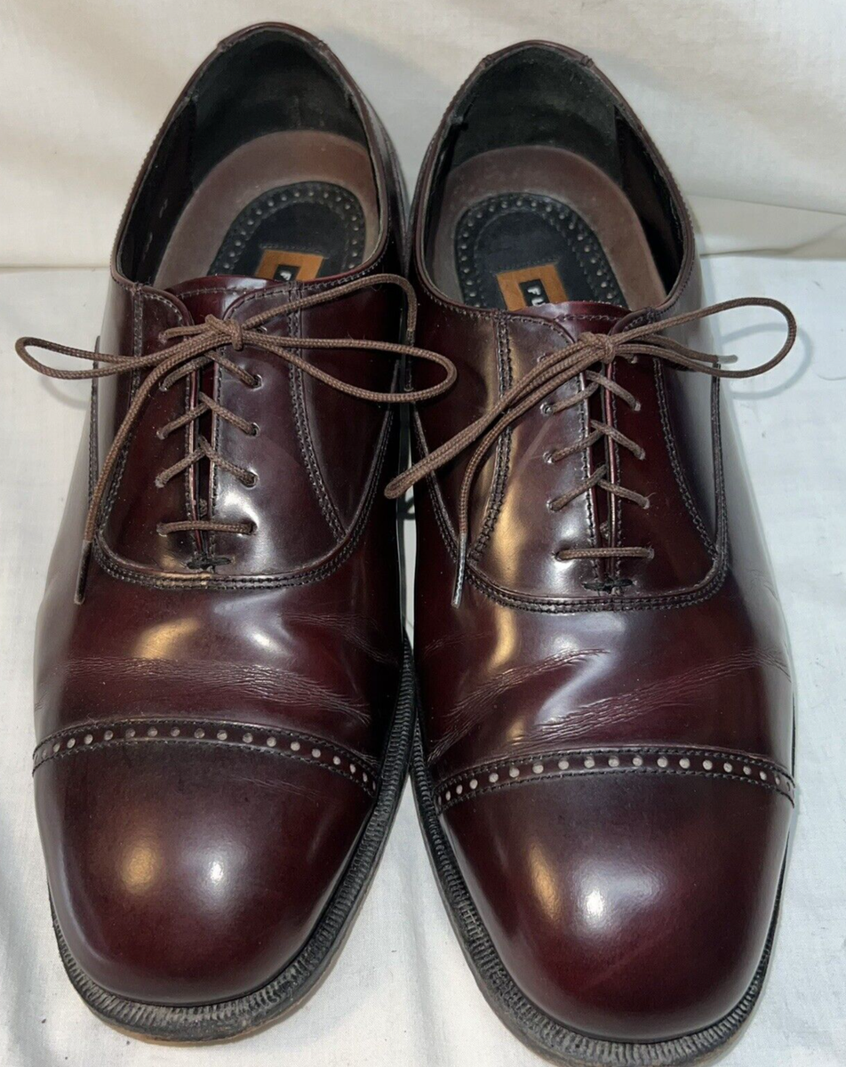 Men's Florsheim wine brown leather lace dress shoes,