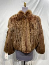Gold Fox Jacket Leather Hemtrim W Zipper Front (55050)