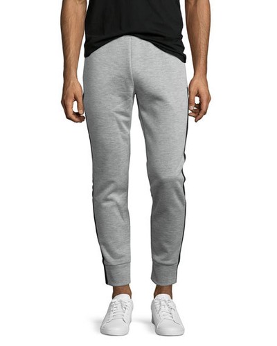 THEORY RUNNOR GREY CONTRAST-TRIMMED 