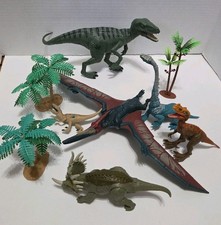Mattel Jurassic World Figure Lot of 6 Different Posable Dinosaurs And Trees