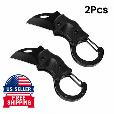 2 Pcs Keychain Folding Knife High-Hardness Multi-Tool Father's Day Gift Camping