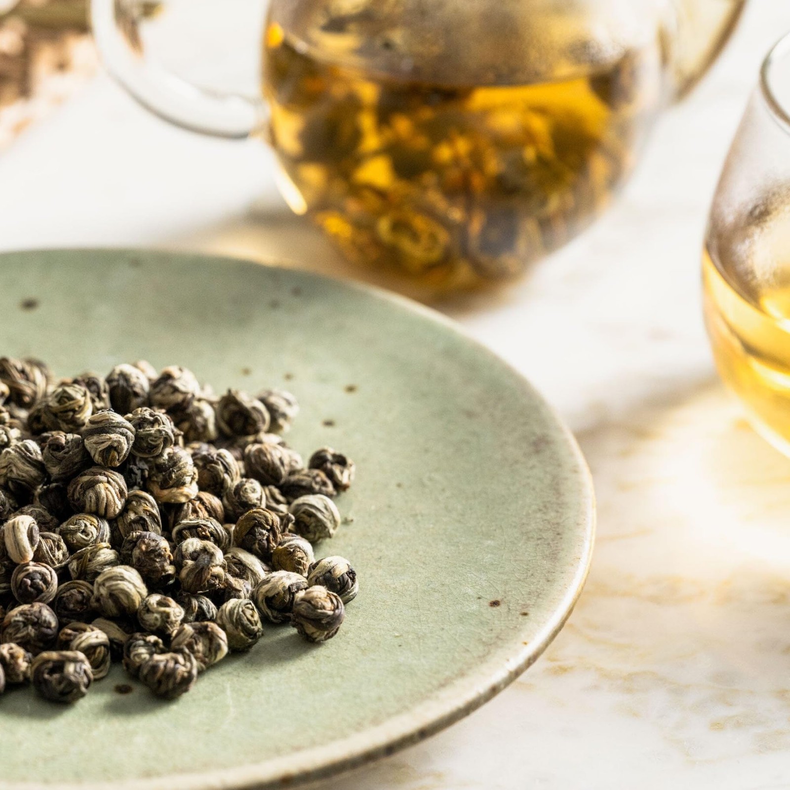 Rishi Tea Jasmine Pearls Green Tea  Caffeinated Loose Leaf, HandRolled with F...