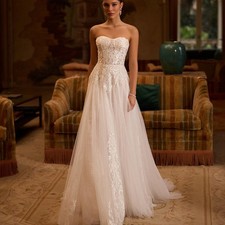 Simple lace wedding dress wedding dress 32-60 buttons to measure short train