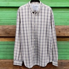 Banana Republic Luxe Poplin Grant Slim Fit Buttondown Summer Chic Men's Size L