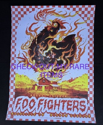   Foo Fighters Poster Nissan Stadium Nashville 8/15 Grohl Nirvana QOSTA Munk 1
