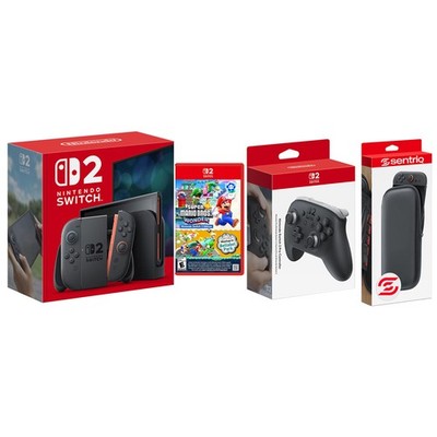 Nintendo Switch 2 Console with Super Mario Bros Wonder and Pro Controller Bundle