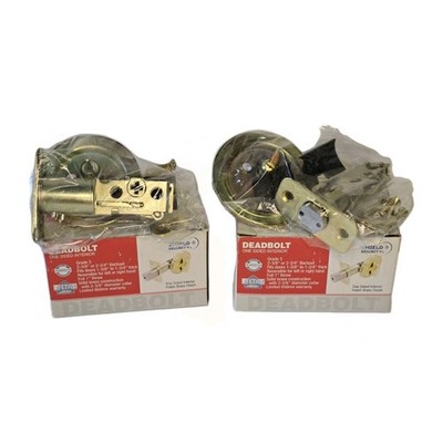 Polished Brass One-Sided Deadbolt Locks - 2 Pack, Shield Security 913786