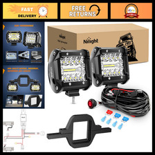 60W LED Pods - 4 Inch Off-Road Lights with Tow Hitch Mount Brackets for Trucks,