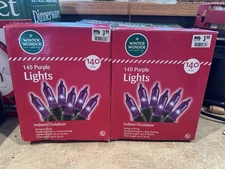 2 Boxes - Winter Wonder Lane 140 ct Purple Mini String Lights , New, Free S/H