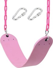 Durable Pink Swing Seat with Heavy-Duty Chains - Backyard Playground Essential