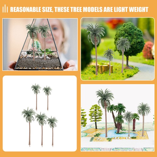 20 Pcs Model Coconut Palm Tree Miniature Set Artificial Trees for Outdoor - Imagen 6 de 12