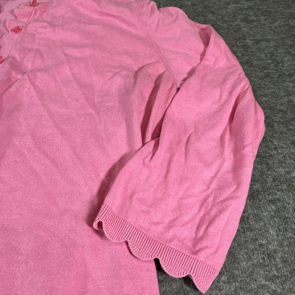 Cárdigan Talbots Mujer Rosa Abotonada Vieira Talla XL Algodón/Rayón Foto 4 de 4