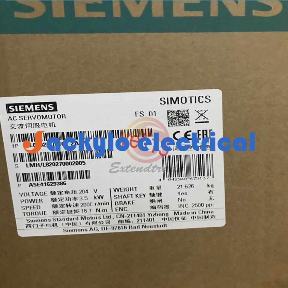 ONE SIEMENS Servo Motor 1FL6092-1AC61-2AA1 NEW