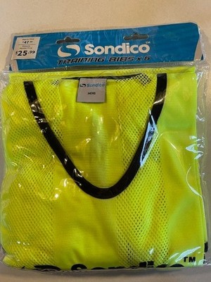 Sondico  Mesh Training Bibs New 6 Pack Yellow Men's Adult Football Rugby Sports