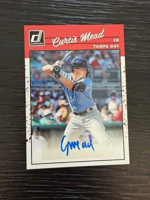 2023 Panini Donruss #90SCM Rays Curtis Mead Signed Card AUTO