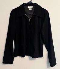 I.N. Studio Black Faux Suede Lined Zipper Front Jacket Women’s Size 14