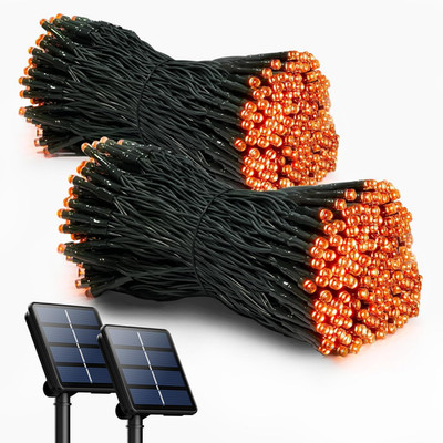 2 Pack Solar Christmas Lights Outdoor, 72FT 200 LED Solar String