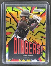 2025 Panini Prizm Leo De Vries Dingers! Prizm Red #/199 Padres