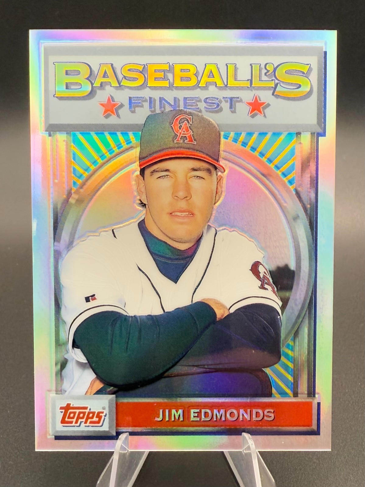 Jim Edmonds 2001 Topps Finest Origins Refractors Card #FO5 California Angels