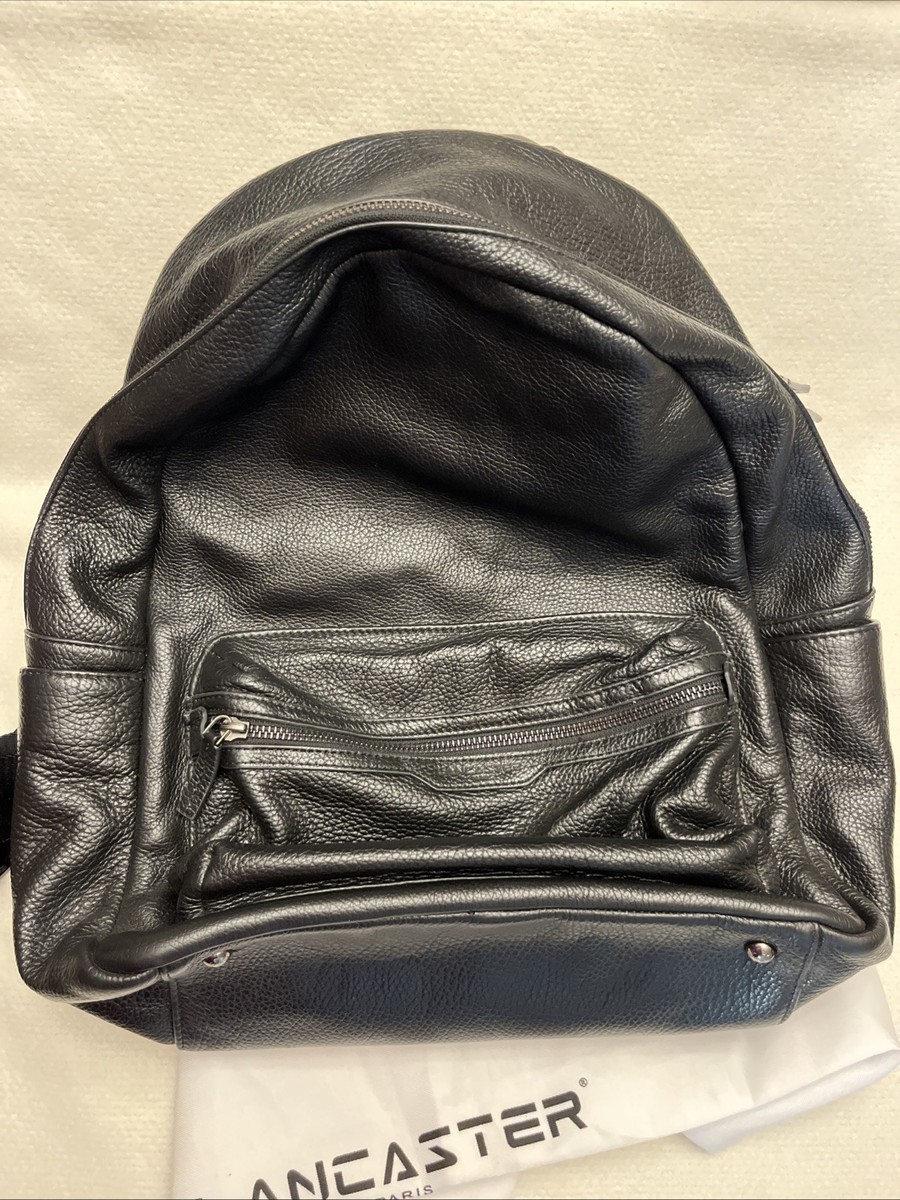 Lancaster Black Leather Backpack Bag 15