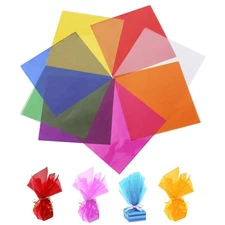 120 Pcs Colored Cellophane Sheets, Cellophane Wrap Paper Color Cello Sheets f...