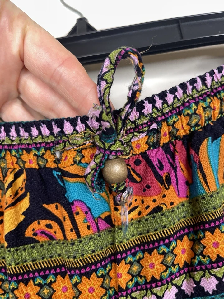 Rachel Roy Wide Leg Boho Palazzo Pants Tropical Floral Elastic Waist 2 XL - Image 3 of 4