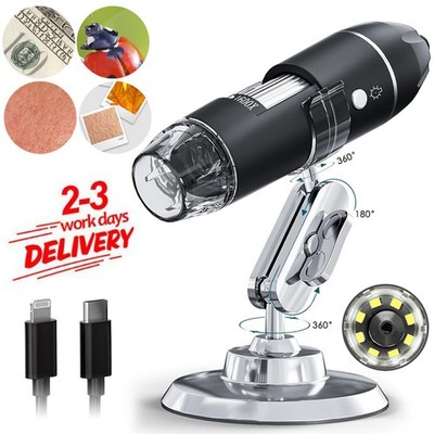 Mini USB Digital Mikroskop Lupe 50X-1600X HD Microscope Kamera 8 LEDs für Handy