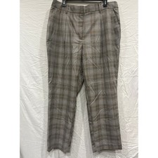 Nine West Plaid Trousers High Rise Straight Leg Pants Womens 16 