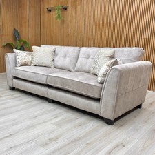 Furniture Village ‘Mariah' 4 Seater Sofa No- Insert Velvet Cream Classic Back