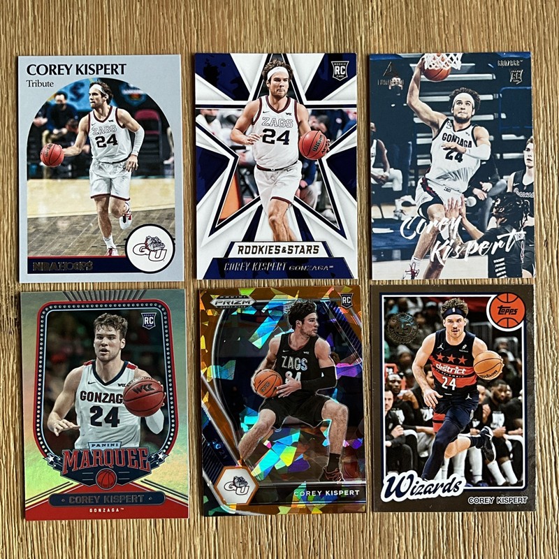 Corey Kispert 6-Card Lot- Mostly Rookies- Gonzaga & Washington Wizards (2 Of 4)