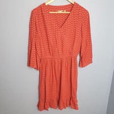 Fat Face Dress Womens UK 10 Red Floral Wrap Midi Casual Boho Occasion