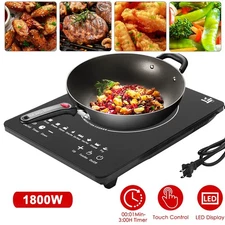1800W Portable Induction Cooktop Burner Electric Hot Stove Kitchen Countertop US