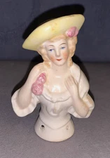Nice Antique  Porcelain  Half Doll  for Pin Cushion  Germany  4349