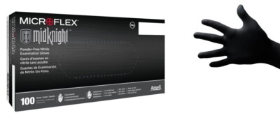(1000) ANSELL MICROFLEX  disposable nitrile MidKnight MK-296-L Large Case
