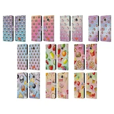 OFFICIAL emoji® PATTERNS LEATHER BOOK WALLET CASE COVER FOR MOTOROLA PHONES