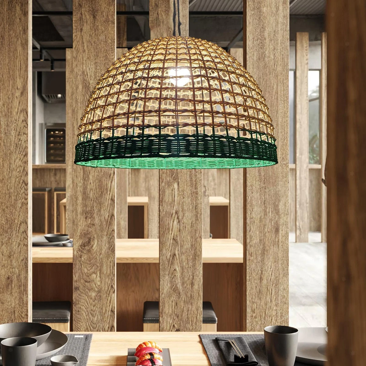 Woven Lamp Shade Hanging Pendant Light Cover Floor Lamp Weave