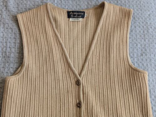 Abraham Straus maglione gilet donna piccolo marrone lana tasche bottoni vintage Brooklyn - Foto 2 di 10
