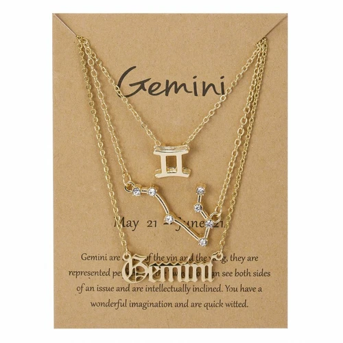 3Pcs/Set 12 Constellations Pendant Necklace Horoscopes Zodiac Women Choker - Picture 20 of 48