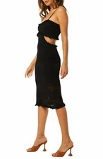 MISA Los Angeles $318 Skye Cut Out Crochet Ruffle 1/2 Lined Dress Size Large