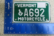 VERMONT VT MOTORCYCLE MC HANDICAPPED HC LICENSE PLATE TAG - # A692