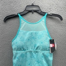 TYR Womens Tessa Tank Boho Floral Small 4 6 Teal Aquatic Tank Top UPF 50 NEW