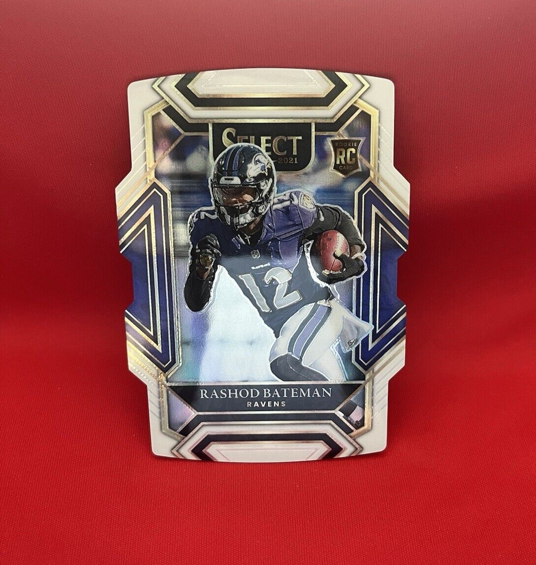 Rashod Bateman 2021 Select White Prizm Club Level Die Cut /99 #255 Ravens
