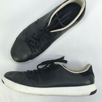 Cole Haan GrandPro Black Leather Tennis Sneakers Men Sz 10.5 