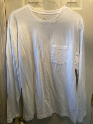 ORIGINAL USE BY TARGET MENS LS WHITE COTTON POCKET T SHIRT SZ L NWOT