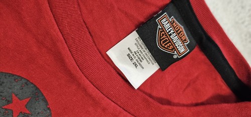 HARLEY DAVIDSON MENS 2XL RED SOFT FRONT LOGO SHIRT NO DEALER - Picture 3 of 7