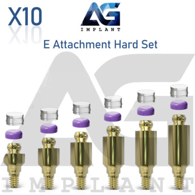 10 Straight E Attachment Hard Set Titanium Overdenture Int Hex